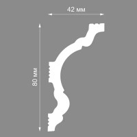 Плинтус потолочный полистирол ударопрочный Format 09002D белый 42x80x2000 мм
