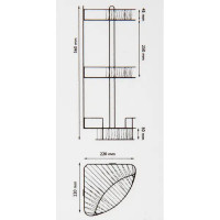 Полка для ванной Lemer Theatre угловая 22x22x59 см, металл, цвет хром