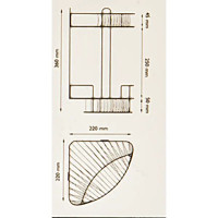 Полка для ванной Lemer Theatre двухъярусная угловая 22x22x40.5 см, металл, цвет хром