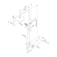 Душевой комплект с верхним душем и термостатом для ванны AM.PM MOXIEM500