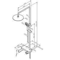 Душевой комплект с верхним душем и смесителем с изливом AM.PM MOXIEM700