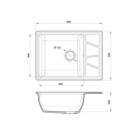 Мойка врезная Granfest VertexGF-V-680L прямоугольная 68x50 см глубина 20 см мрамор цвет топаз