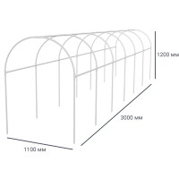 Каркас парника гофрокороб 1.1x3x1.2 м белый