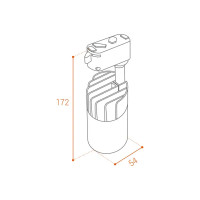 Трековый светильник светодиодный Wolta WTL-15W/01W 15 Вт, 6 м², цвет белый,