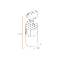 Трековый светильник светодиодный Wolta WTL-50W/01W 50 Вт, 18 м², цвет белый,