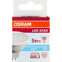 Лампа светодиодная Osram GU5.3 220-240 В 5 Вт спот матовая 400 лм холодный белый свет