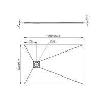 Душевой поддон Keram Essentia литьевой мрамор прямоугольный120x80 см цвет чёрный