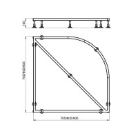 Каркас для душевого поддона Keram 1/4 круга 80x80 см