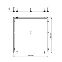 Каркас литого поддона Keram квадратный 90x90 см