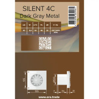 Вентилятор осевой вытяжной Diciti Silent 4C D100 мм 25 дБ 90 м³/ч обратный клапан цвет темно-серый