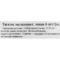 Рассада Тагетес мелкоцветковый h15 см, 6 шт.