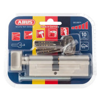 Цилиндр Abus D12 NIS, 50х40 мм, ключ/вертушка, цвет никель