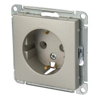 Розетка встраиваемая Systeme Electric W59 Deco с заземлением цвет платина