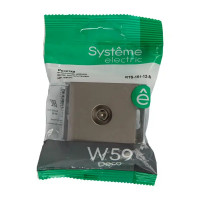 Телевизионная розетка встраиваемая Systeme Electric W59 Deco, цвет платина