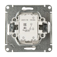 Переключатель встраиваемый Systeme Electric W59 Deco 1 клавиша, цвет платина