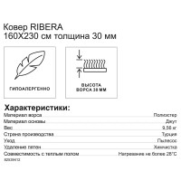 Ковер полиэстер Ribera 01800A 160x230 см цвет лиловый