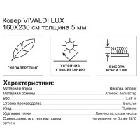 Ковер вискоза Vivaldi Lux 909/6616 160х230 см цвет серый
