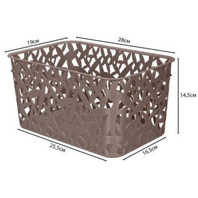 Корзина универсальная 3XL 28x19x14.5 см 6.3 л полипропилен без крышки цвет коричневый