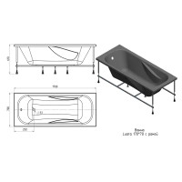 Ванна с рамой 100 Acryl Luara акрил 170x70 см