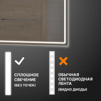 Шкаф зеркальный подвесной Vigo Look с подсветкой 60x80 см цвет белый