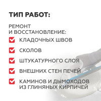 Смесь ремонтная жаростойкая для печей и каминов Плитонит СуперКамин ТермоРемонт огнеупорность 400°С 4 кг