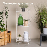 Стеллаж для ванной ЧМЗ Модулус 502-009-02 прямой трехъярусный 15x78.5x30 см цвет белый