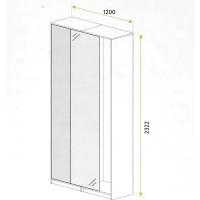 Комплект направляющих для двух дверей Лион металл цвет матовое серебро