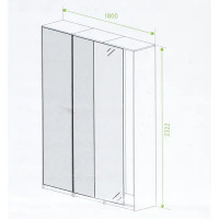 Комплект направляющих для трёх дверей Лион металл цвет матовое серебро