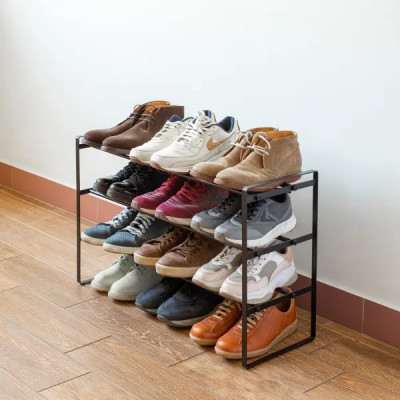 Этажерка для обуви Otto 70x45x25 см 3 полки сталь цвет чёрный