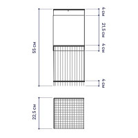 Полка для ванной Lemer Like трехъярусная прямая 20x20x52 см металл цвет белый