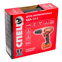 Дрель-шуруповерт аккумуляторная Спец БДА-12-2, 12 В Li-Ion 2x2 Ач
