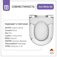 Сиденье для унитаза Berges Wasserhaus Neo Uno White SO с микролифтом
