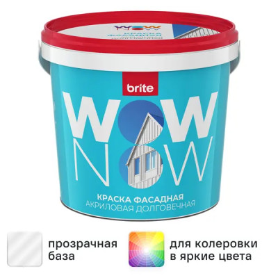 Краска фасадная Wow Now матовая прозрачная база С 1 л