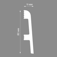 Плинтус напольный ударопрочный 08014DF высота 80 мм, длина 2 м