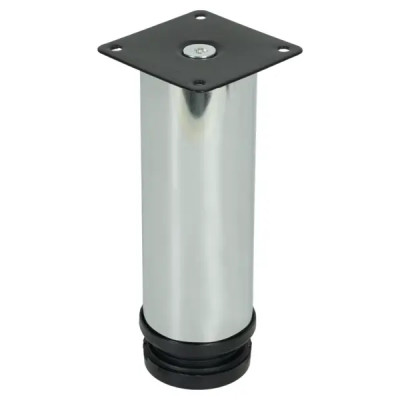 Ножка мебельная круглая 50х150 мм регулируемая сталь цвет хром