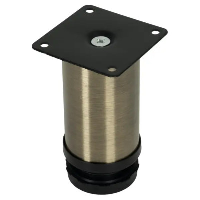 Ножка мебельная круглая 50х100 мм регулируемая сталь цвет бронза