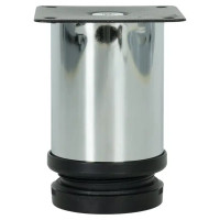 Ножка мебельная круглая 50х80 мм регулируемая сталь цвет хром