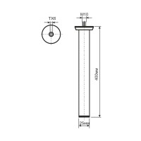 Ножка для табурета 400х25, сталь, цвет хром