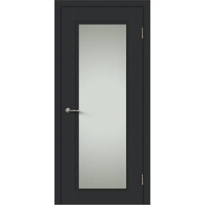 Дверь межкомнатная остекленная Нобиле 80x200 см ламинация Hardfleх цвет Стип антрацит (с замком)
