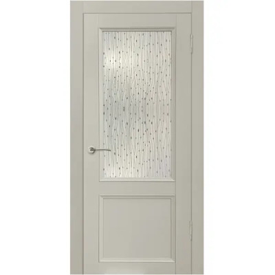 Дверь межкомнатная Рондо остеклённая Hardflex ламинация цвет серый жемчуг 90x200 см (с замком и петлями)