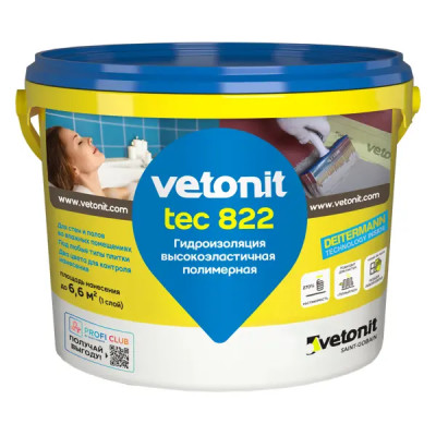Мастика гидроизоляционная Vetonit Tec 822 4 кг цвет серый