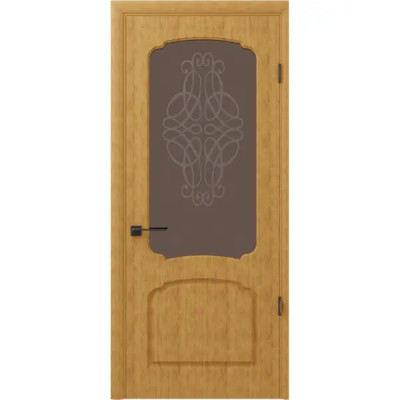 Дверь межкомнатная хелли остекленная шпон цвет дуб натуральный 60x200 см