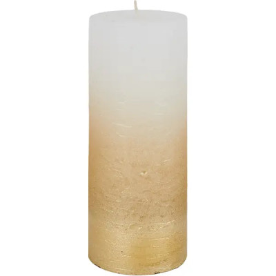 Свеча-столбик Рустик 6x16 см цвет белое золото