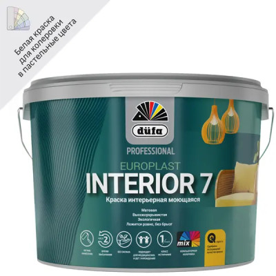 Краска для стен и потолков Dufa Europlast 7 Interior матовая цвет белый база 1 2.5 л