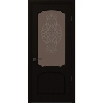 Дверь межкомнатная хелли остекленная шпон цвет венге 80x200 см