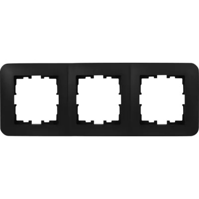 Рамка для розеток и выключателей Lezard Karina Life 3 поста вертикальная цвет черный бархат