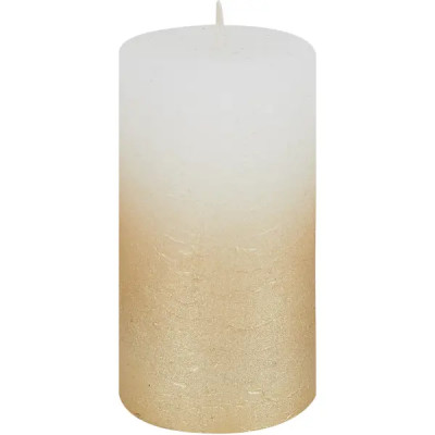 Свеча-столбик Рустик 6x11 см цвет белое золото