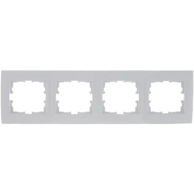 Рамка для розеток и выключателей Lezard Karina 4 поста горизонтальная цвет белый