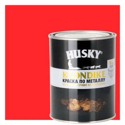 Краска по металлу Husky Klondike глянцевая цвет красный 0.9 л RAL 3020