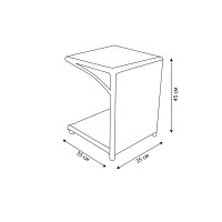 Стол для шезлонга 35x35 см коричневый